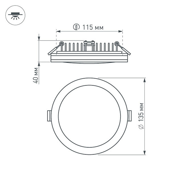 Светодиодная панель LTD-135SOL-20W White (Arlight, IP44 Пластик, 3 года)