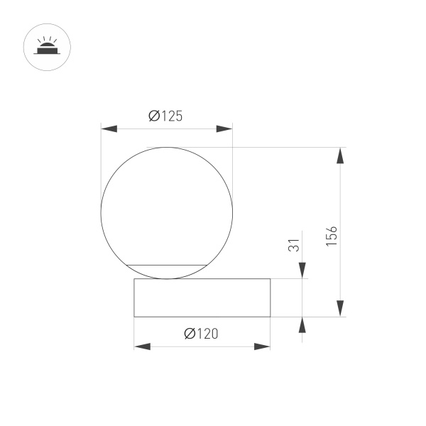 Светильник SP-ORNELLA-TAB-L150-R125-6W Warm3200-MIX (BK, 300 deg, 230V, TOUCH-DIMM) (Arlight, IP20 Металл, 3 года)