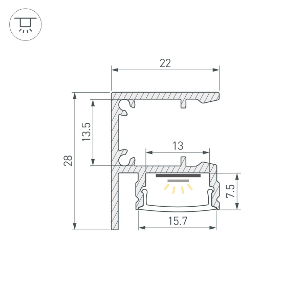 Профиль WALL-2228-2000 ANOD BLACK (Arlight, Алюминий)