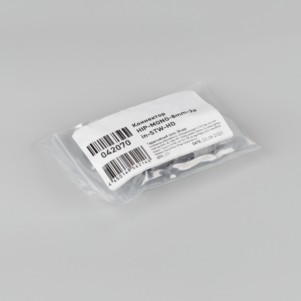 Коннектор HIP-MONO-8mm-2pin-STW-HD (Arlight, Лента-Провод)
