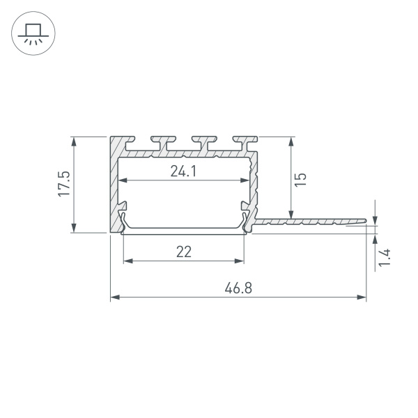 Профиль PLS-F-HIDE-EDGE-2000 (Arlight, Алюминий)