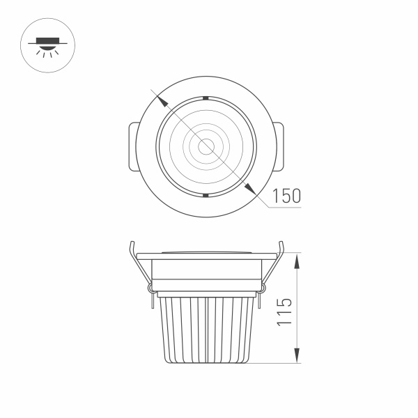 Светодиодный светильник LTD-140WH 25W Day White 30deg (Arlight, IP40 Металл, 3 года)