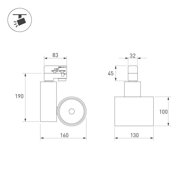 Светильник LGD-SHOP-4TR-R100-40W Day4000 (BK, 24 deg) (Arlight, IP20 Металл, 5 лет)