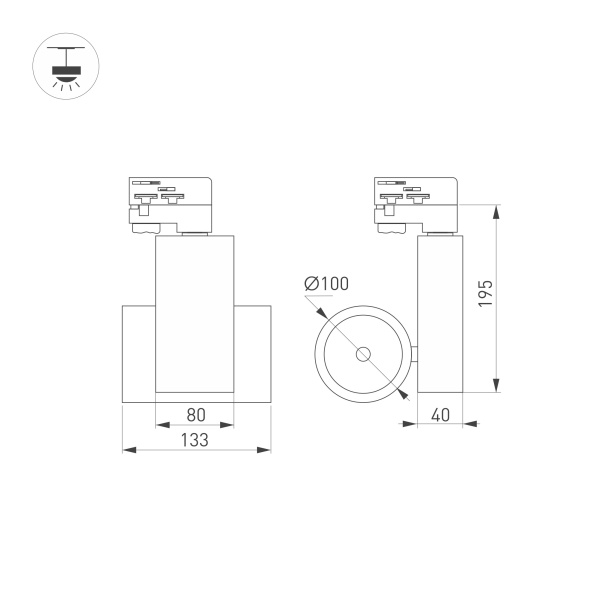 Светильник LGD-ARES-4TR-R100-40W Day4000 (BK, 24 deg) (Arlight, IP20 Металл, 3 года)