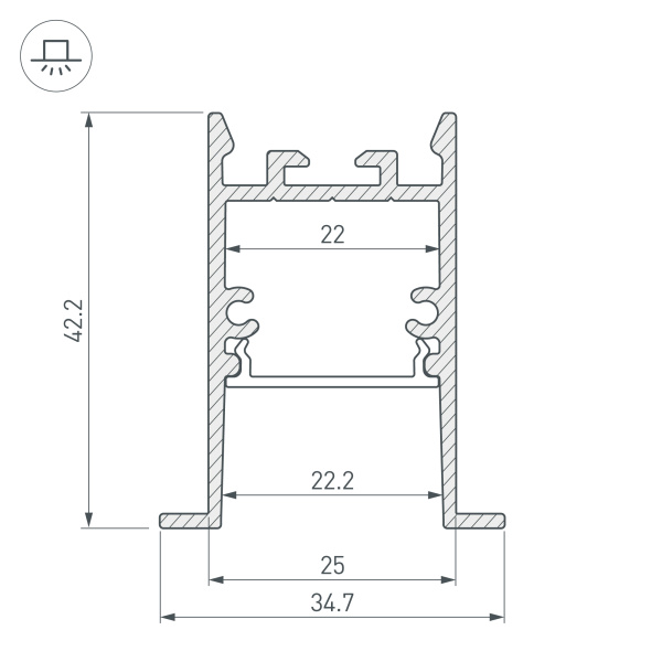 Профиль SL-COMFORT-3542-F-2000 ANOD (Arlight, Алюминий)