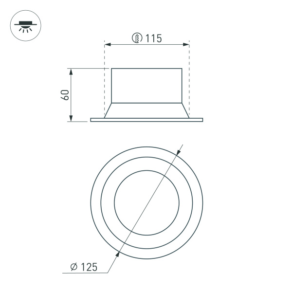 Светильник MS-BREEZE-BUILT-R125-16W Warm3000 (BK, 85 deg, 230V) (Arlight, IP20 Металл, 3 года)