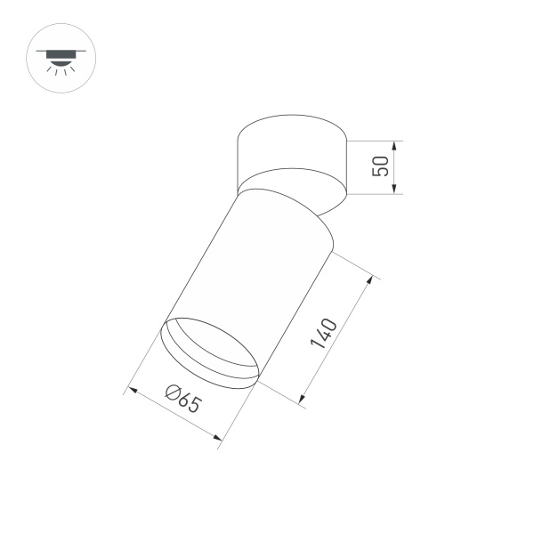 Светильник SP-POLO-SURFACE-FLAP-R65-8W Warm3000 (WH-BK, 40 deg) (Arlight, IP20 Металл, 3 года)