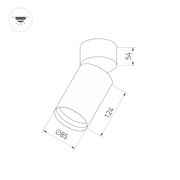 Светильник SP-POLO-SURFACE-FLAP-R85-15W Day4000 (BK-GD, 40 deg) (Arlight, IP20 Металл, 3 года)