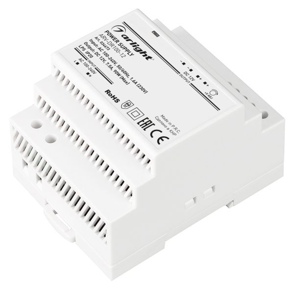 Блок питания ARV-DR100-12 (12V, 7.5A, 90W) (Arlight, IP20 DIN-рейка)