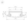Профиль с экраном ALU-WIDE-F-H8-2000 ANOD+FROST (Arlight, Алюминий)