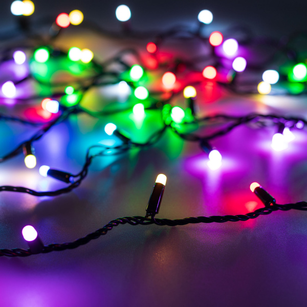 Светодиодная гирлянда ARD-STRING-CLASSIC-20000-BLACK-200LED-MILK-SYNC RGB (230V, 13W) (Ardecoled, IP65)