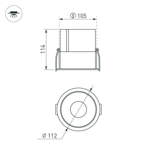 Светильник MS-ATLAS-BUILT-R112-35W Warm3000 (BK-BK, 30 deg, 230V) (Arlight, IP20 Металл, 5 лет)