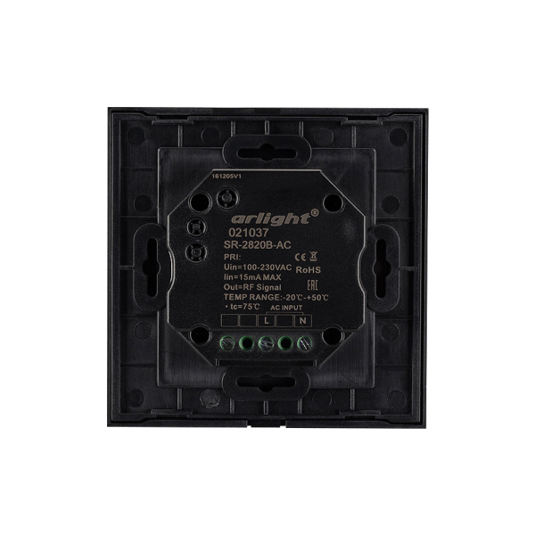 Панель Sens SR-2820B-AC-RF-IN Black (220V,RGBW,1 зона) (Arlight, IP20 Пластик, 3 года)