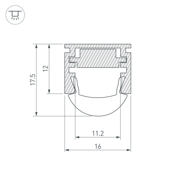Профиль PDS-REGULOR-2000 ANOD (Arlight, Алюминий)