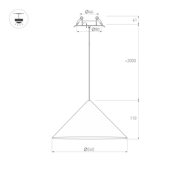 Светильник SP-MAKOTO-R240-10W Warm2700 (WH, 36 deg, 230V, TRIAC) (Arlight, IP20 Металл, 3 года)