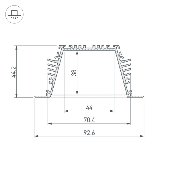 Профиль KLUS-POWER-RW70FS-2000 ANOD (Arlight, Алюминий)