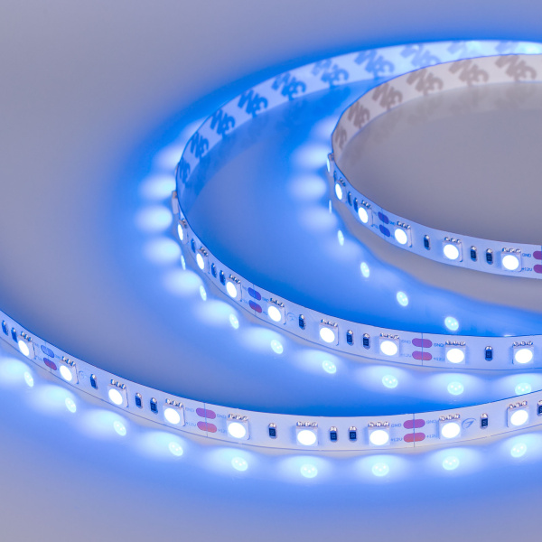 Лента RT 2-5000 12V Blue 2x (5060, 300 LED, LUX) (Arlight, 14.4 Вт/м, IP20)