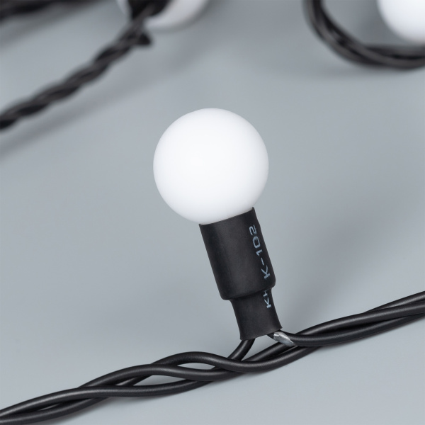 Светодиодная гирлянда ARD-BALL-CLASSIC-D23-20000-BLACK-160LED WARM (230V, 7W) (Ardecoled, IP65)