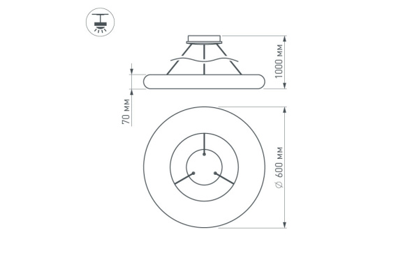 Светильник ALT-TOR-BB600PW-44W Day White (Arlight, -)