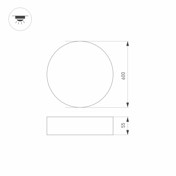 Светильник SP-RONDO-R600-72W Warm3000 (WH, 120 deg, 230V) (Arlight, IP40 Металл, 3 года)