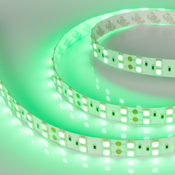 Лента RT 2-5000 24V Green 2x2 (5060, 600 LED, LUX) (Arlight, 28.8 Вт/м, IP20)