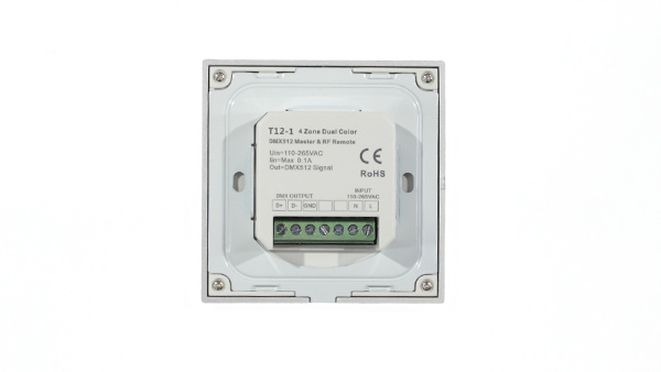 Сенсорная панель T12-1 White IC36 (220V, CCT, 4 zone, DMX512, RF 2.4GHz)