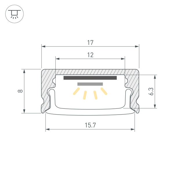 Профиль LINE-1708-2000 WHITE (Arlight, Алюминий)