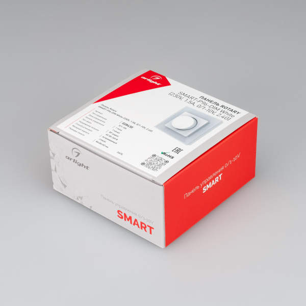 Панель SMART-P96-DIM-IN White (230V, 1.5A, 0-10V, Rotary, 2.4G) (Arlight, Пластик)