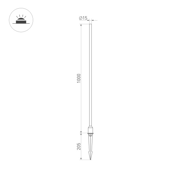 Светильник ALT-CHAMPAGNE-L1000-3W Warm3000 (DG, 180 deg, 230V) (Arlight, IP65 Металл, 3 года)