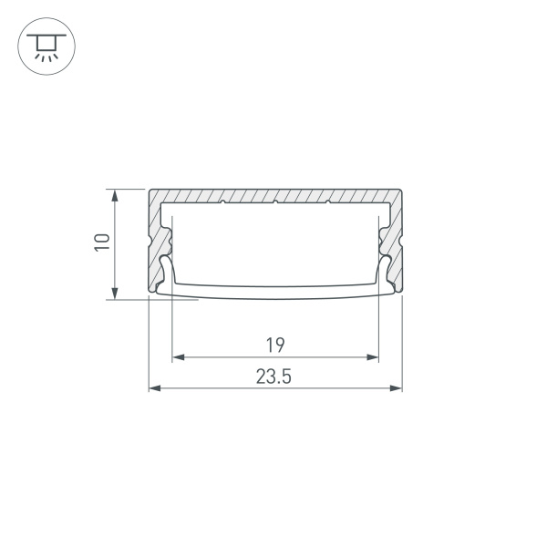 Профиль ARH-WIDE-H10-2000 ANOD (Arlight, Алюминий)