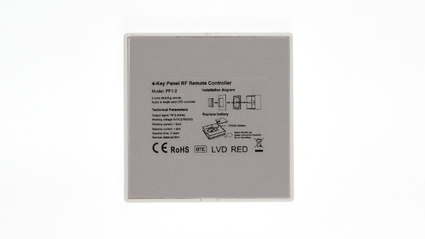 Панель PF1-2 White IC27 (DIM, 2 zone, RF 2.4GHz, 3VDC(CR2032))