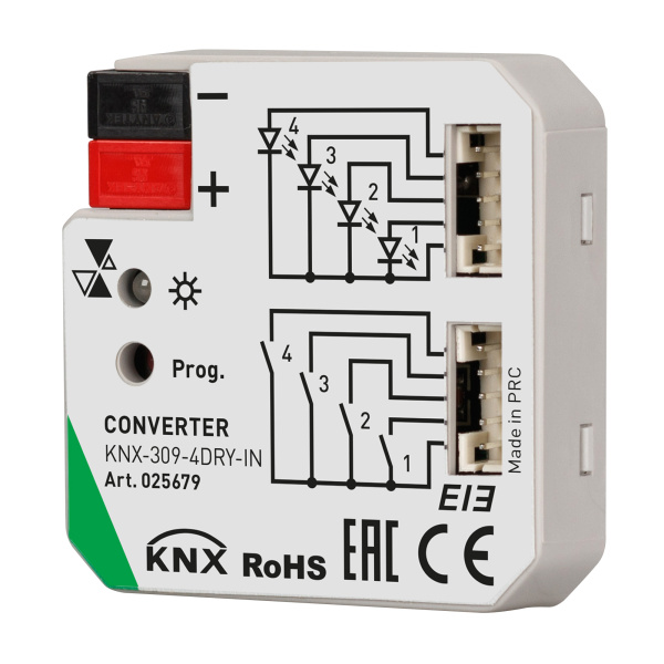 INTELLIGENT ARLIGHT Конвертер KNX-309-4DRY-IN (BUS) (IARL, IP20 Пластик, 2 года)