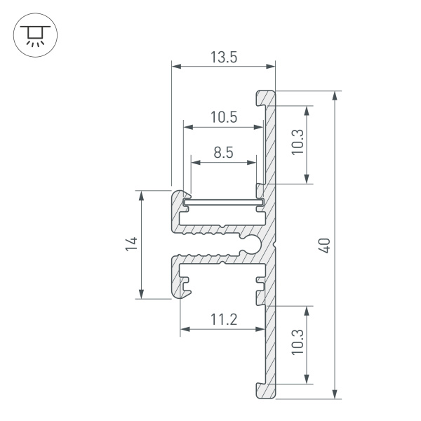 Профиль TOP-BACK-2000 ANOD (P10) (Arlight, Алюминий)