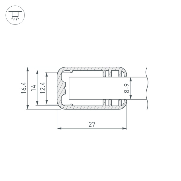 Профиль TOP-SHELF9-2000 ANOD (P12) (Arlight, Алюминий)