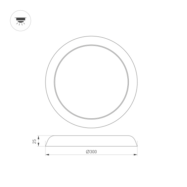 Светильник CL-FIOKK-R300-25W Day4000-MIX (WH, 120 deg, 230V) (Arlight, IP44 Пластик, 3 года)