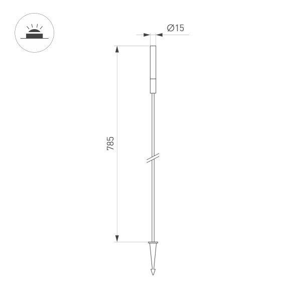 Светильник KT-CATALI-BOLL-H785-0.5W Warm3000 (BK, 160 deg, 24V) (Arlight, IP65 Металл, 3 года)