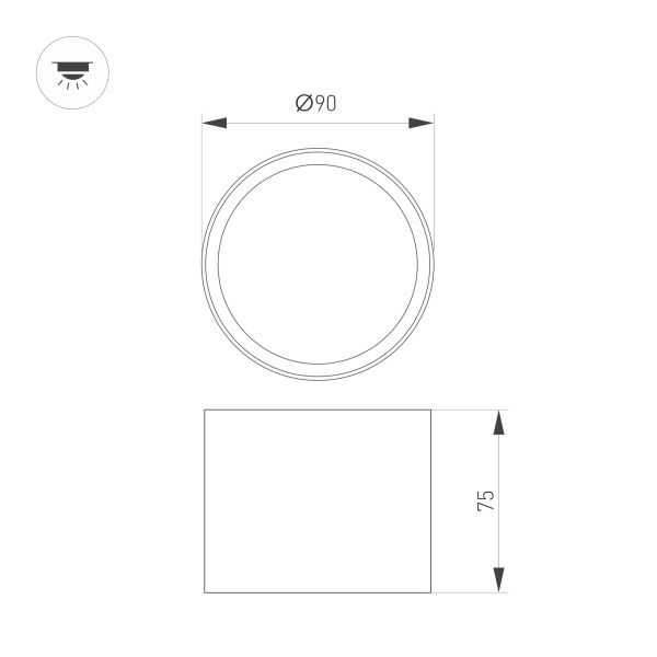 Светильник SP-BISCOTTO-R90-8W Warm3300-MIX (BK, 80 deg, 230V) (Arlight, IP54 Металл, 5 лет)