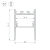 Профиль SL-COMFORT-3551-2000 ANOD BLACK (Arlight, Алюминий)