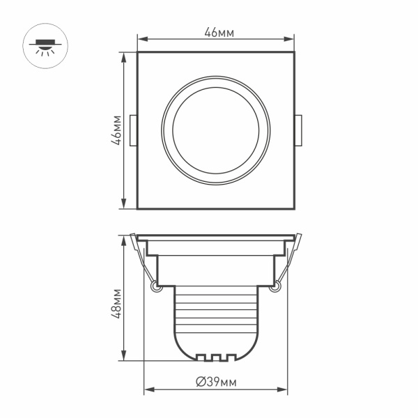 Светодиодный светильник LTM-S46x46WH 3W Day White 30deg (Arlight, IP40 Металл, 3 года)