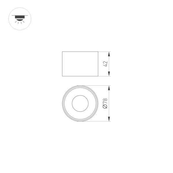 Корпус PLURIO-BASE-SURFACE-R77 (BK, 1-2, 200mA) (Arlight, IP20 Металл, 3 года)