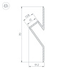 Профиль ARH-DECORE-S12-CAVE-F-2000 ANOD (Arlight, Алюминий)