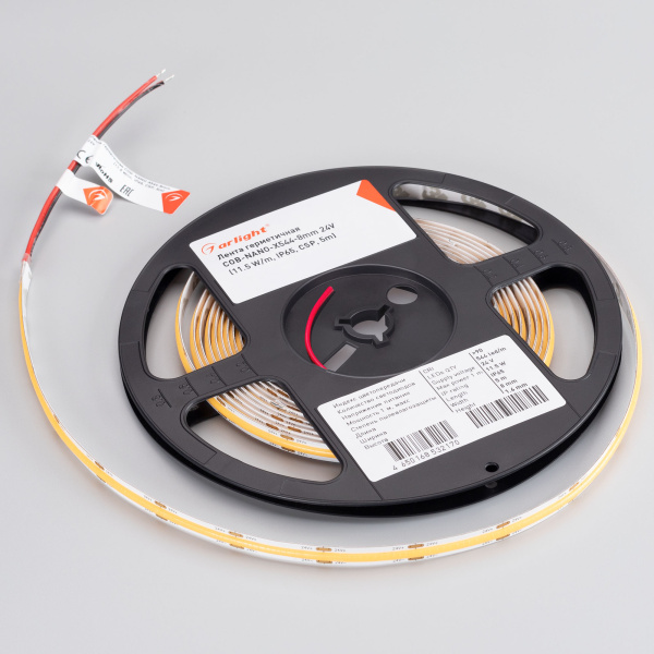 Лента герметичная COB-NANO-X544-8mm 24V Warm2700 (11.5 W/m, IP65, CSP, 5m) (Arlight, -)