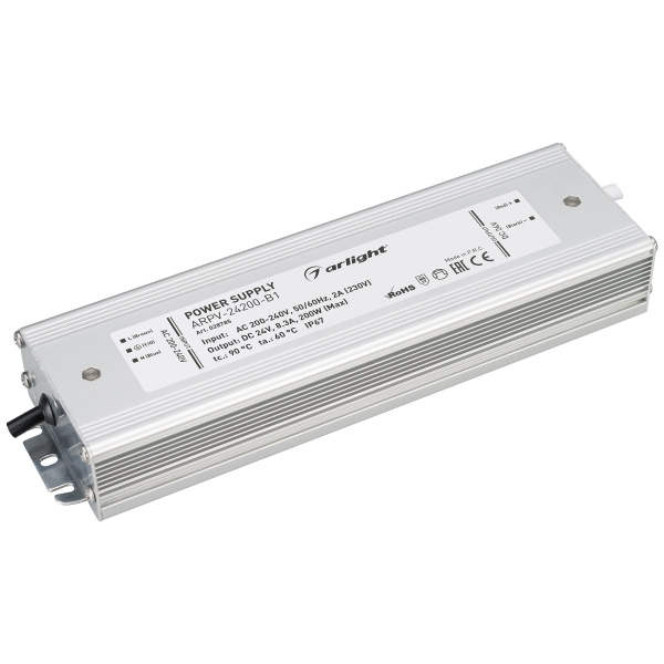 Блок питания ARPV-24200-B1 (24V, 8,3A, 200W) (Arlight, IP67 Металл, 3 года)