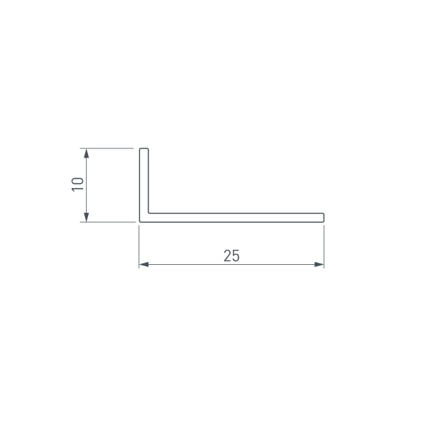 Уголок ARH-W25х10х1,2-6000 ANOD (Arlight, Алюминий)