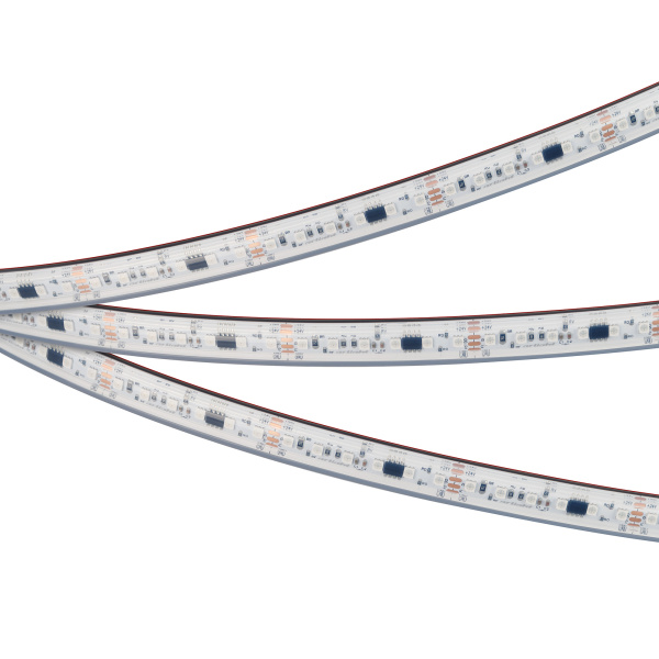 Лента герметичная SPI-PS-A120-12mm 24V RGB-PX6-BPT (23 W/m, IP67, 2835, 5m) (Arlight, бегущий огонь)