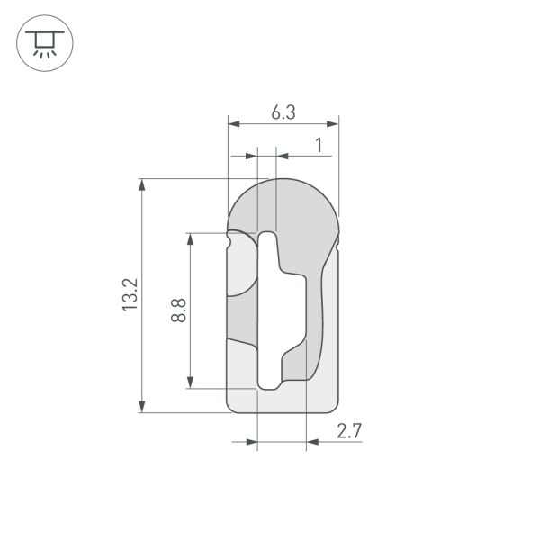 Силиконовый профиль WPH-FLEX-0613-SIDE-S8-5m WHITE (Arlight, Силикон)