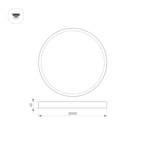 Светильник SP-BASIC-R600-48W Warm3000 (WH, 120 deg, 230V) (Arlight, IP40 Металл, 3 года)