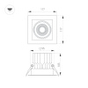 Светильник MS-VORTEX-BUILT-S117x117-20W Day4000 (BK-BK, 20 deg, 230V) (Arlight, IP20 Металл, 5 лет)