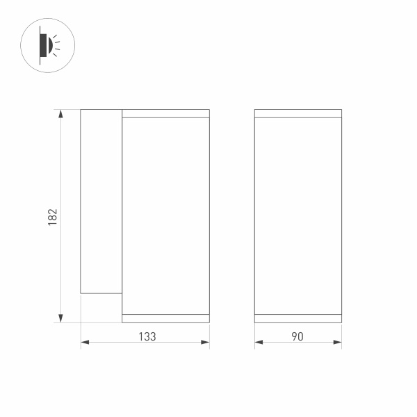 Светильник LGD-FORMA-WALL-R90-12W Day4000 (WH, 44 deg, 230V) (Arlight, IP54 Металл, 3 года)