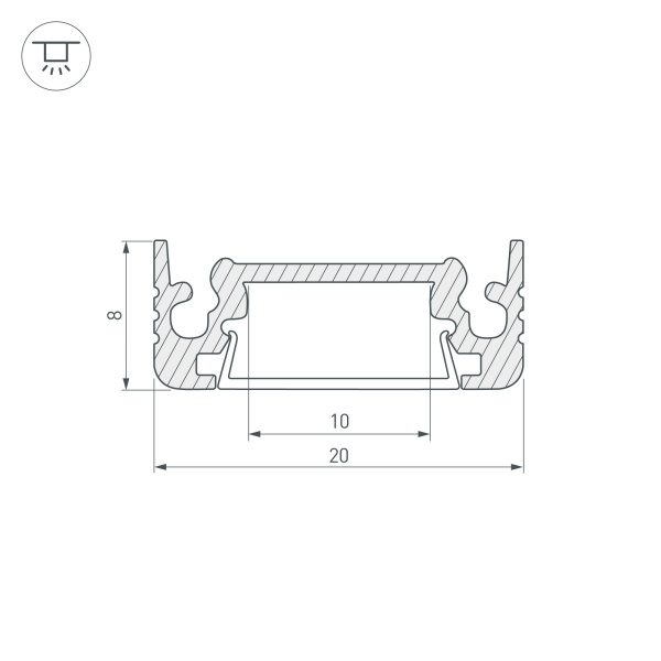 Профиль TOP-SURFACE-2000 ANOD (K13, P15) (Arlight, Алюминий)